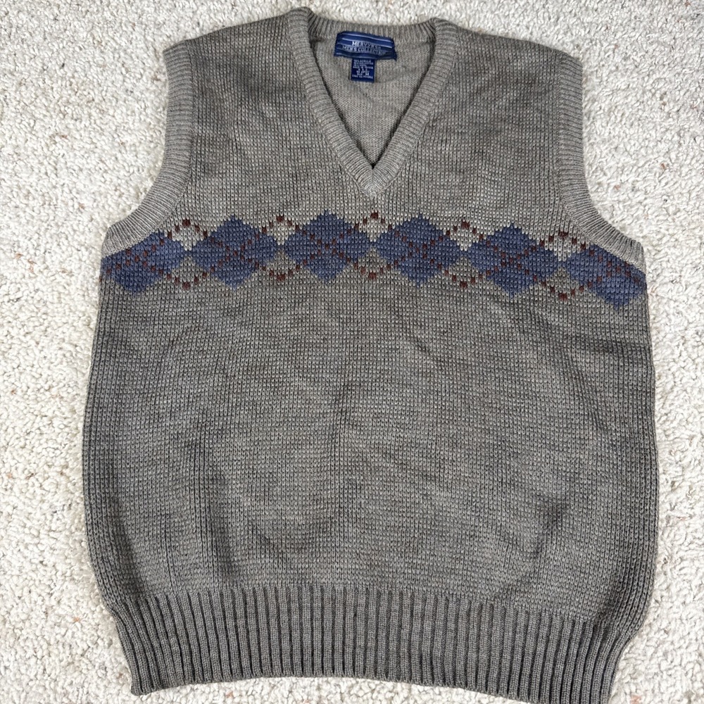 Vintage Mervyn's Men's Collection Argyle Vest Size Medium Acrylic Wool Polyester